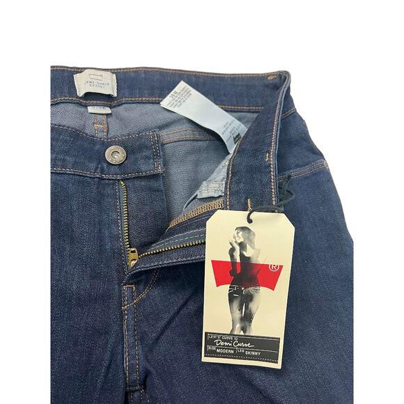 NWT! Levi's Women's Demi Curve Slim Richest Indigo Jeans 4S/27 - Picture 9 of 14